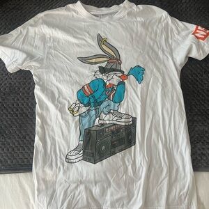 Neff White Tee with Cartoon Graphic